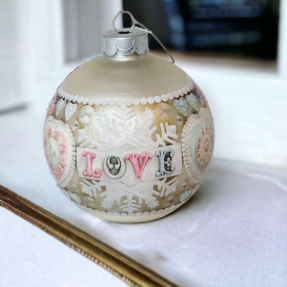 1980 Hallmark Christmas glass ornament "Love" theme Tree Trimmer Collection Rare - Picture 1 of 10